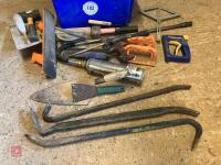 BOX OF ASSORTED HAND TOOLS - 8