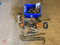 BOX OF ASSORTED HAND TOOLS - 9