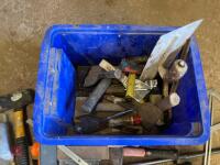 BOX OF ASSORTED HAND TOOLS - 12