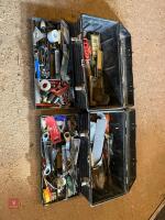 2 X PLASTIC TOOL BOXES AND CONTENTS
