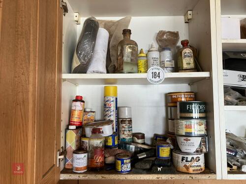 CUPBOARD OF POLISH/WOOD OILS/ACCESSORIES