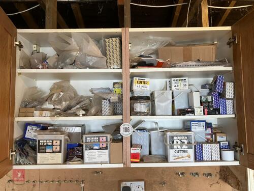 DOUBLE CUPBOARD OF FIXINGS ETC