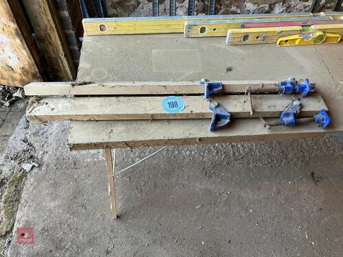 2 X HOMEMADE TIMBER SASH CLAMPS