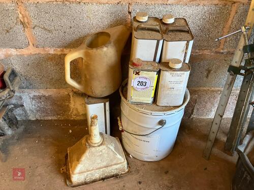 JUG, FUNNEL & VARIOUS SOLVENTS