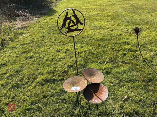 4 x WROUGHT IRON GARDEN ORNAMENTS