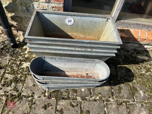 8 X TIN GARDEN PLANTERS
