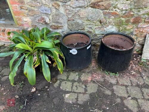 3 X LARGE CERAMIC POTS