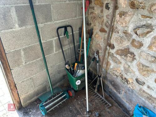 LARGE SECTION OF GARDEN TOOLS/EQUIPMENT