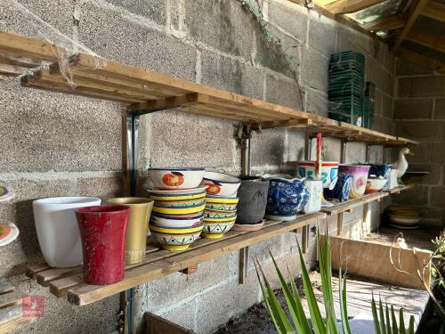 ENTIRE SHED OF CERAMIC PLANT POTS ETC