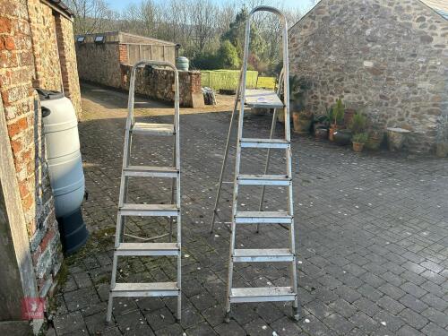 2 ALUMINIUM STEP LADDERS