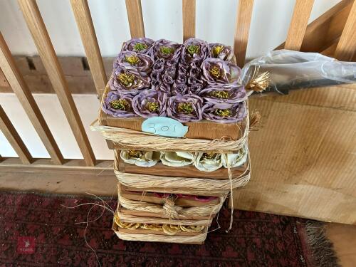 6 X BASKETS OF IMITATION FLOWERS