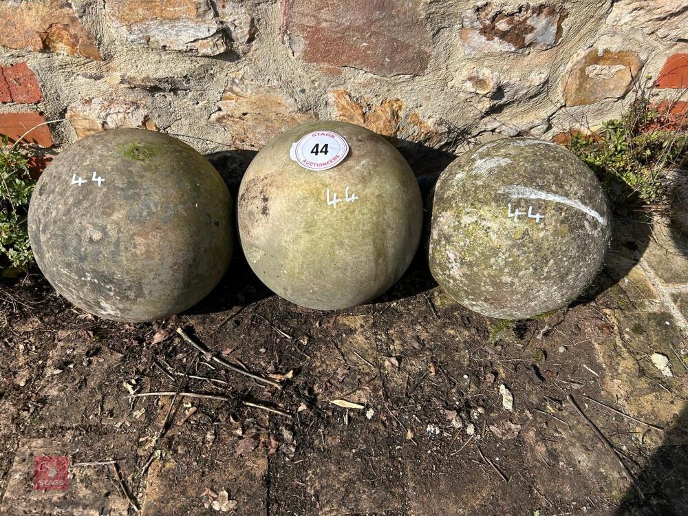 3 X SOLID MARBLE BALLS/SPHERES