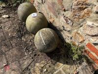 3 X SOLID MARBLE BALLS/SPHERES - 3