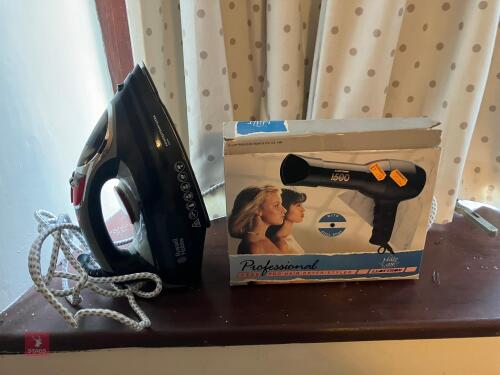RUSSELL HOBBS IRON AND HAIR DRYER