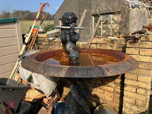 CAST METAL BIRD BATH