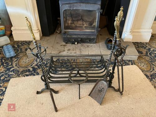 ORNATE FIRE GRATE & TOOLS (395)
