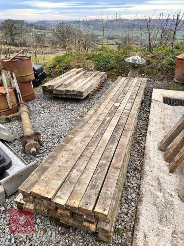 LRG QTY OF TANALISED POST & RAIL FENCING