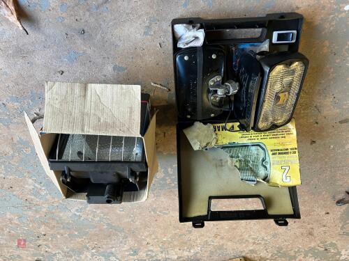 2 MARCHAL VINTAGE LIGHTS & FLOODLIGHT