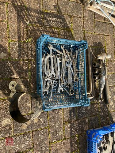 MIXED SPANNERS, RATCHET & HAMMER ETC