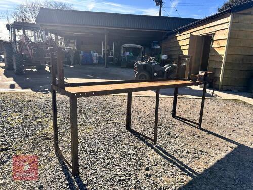 HEAVY DUTY STEEL WORK BENCH WITH VICE