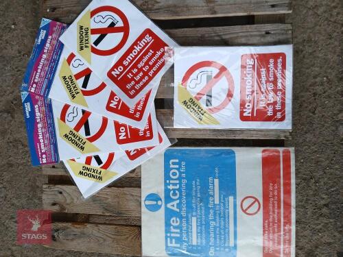 QTY OF 'NO SMOKING' SIGNS