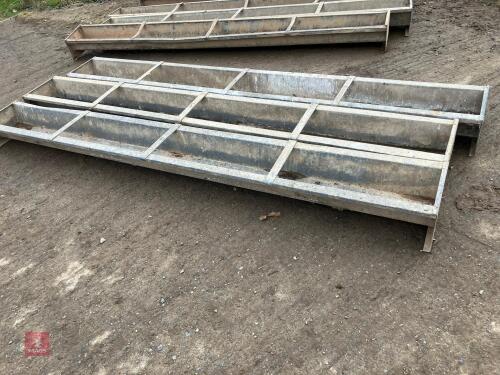 3 GALVANISED 9' GROUND FEED TROUGHS