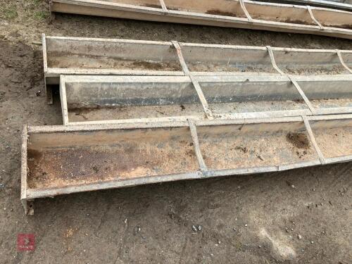 3 GALVANISED 9' GROUND FEED TROUGHS