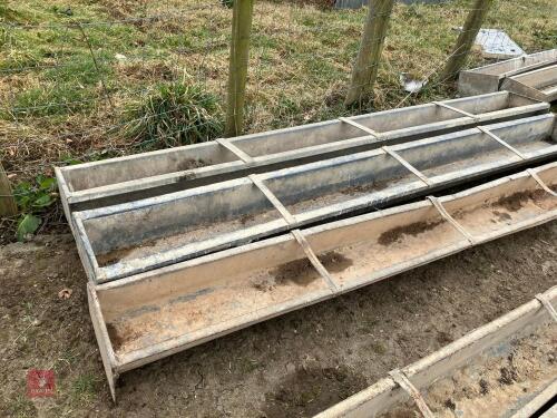 3 GALVANISED 9' GROUND FEED TROUGHS