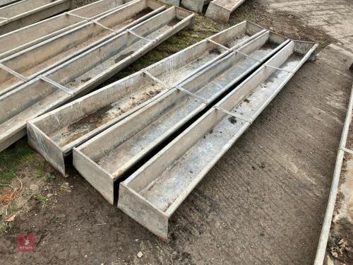 3 GALVANISED 9' GROUND FEED TROUGHS