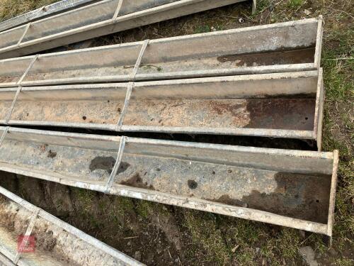 3 GALVANISED 9' GROUND FEED TROUGHS
