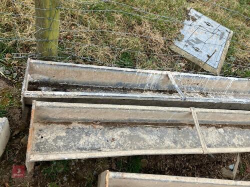 2 GALVANISED 9' GROUND FEED TROUGHS