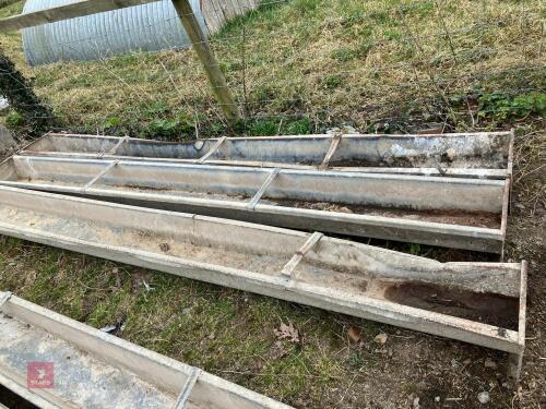 3 GALVANISED 9' GROUND FEED TROUGHS