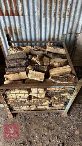 CRATE OF OAK LOGS