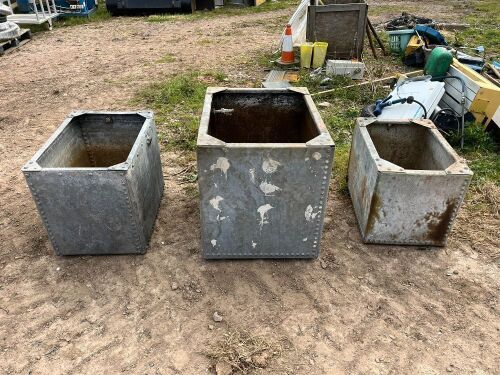 3 RIVETED PLANTERS/TROUGHS