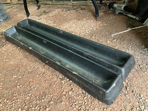 2 X PLASTIC 1.9M TROUGHS (25)