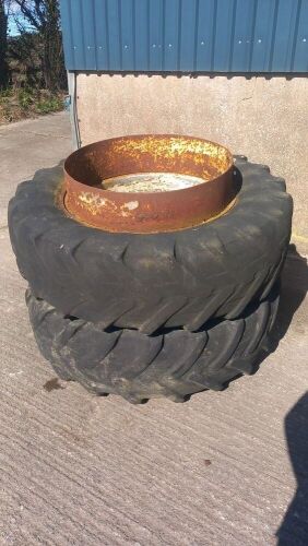 PAIR OF 18.4 R38 DUAL WHEELS