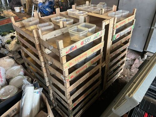 50 WOODEN STACKING FRUIT TRAYS