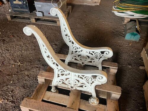 ORNATE CAST IRON BENCH ENDS