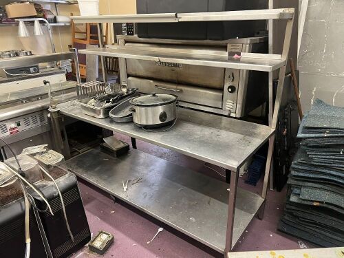 LARGE STAINLESS STEEL WORK TABLE/BENCH
