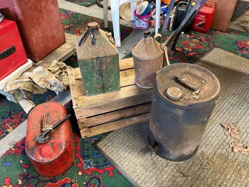 4 VINTAGE FUEL CANS