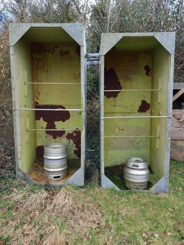2 LRG RIVETED GALVANISED TANKS