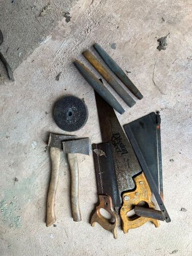 3 SAWS, 2 HARCHETS & 3 FILES