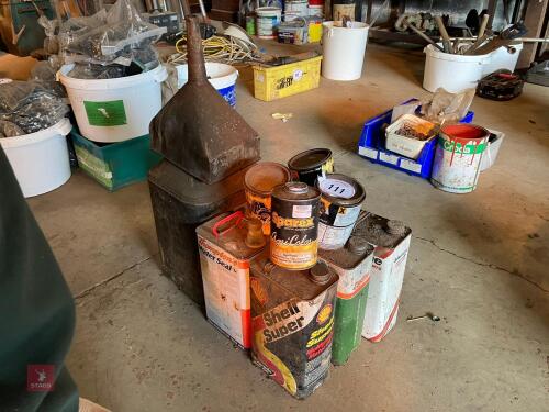 VINTAGE OIL CAN AND FUNNEL