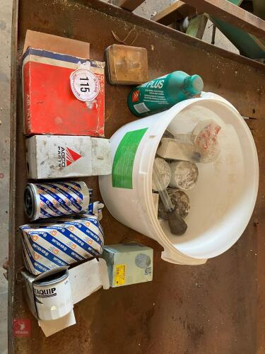 BUCKET OF VARIOUS TRACTOR FILTERS ETC