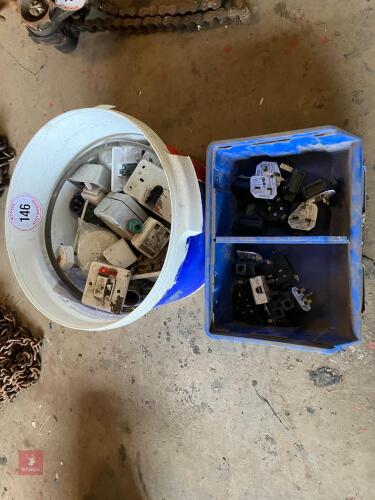 2 BUCKETS OF VARIOUS ELECTRICAL FITTINGS