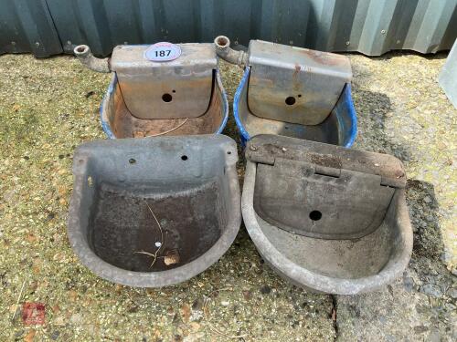 4 X METAL DRINKING BOWLS