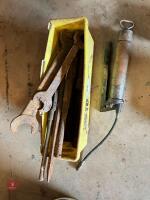 BOX OF ASSORTED OLD HAND TOOLS - 6