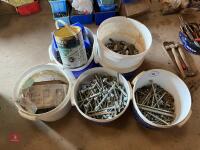 LARGE QTY OF VARIOUS BUCKETS OF BOLTS - 14
