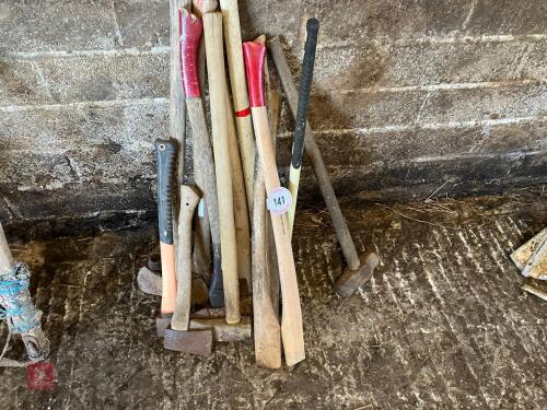 SELECTION OF AXES, HAMMERS & HANDLES