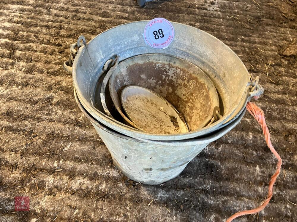 3 GALVANISED BUCKETS